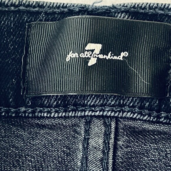 7 for all Mankind Women's Distressed Boot Cut Blue Denim Jeans Sz 28 NWT $228.00 - Picture 10 of 15